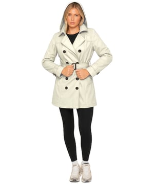 Stay stylish and protected in any weather with the Enzo Women’s Trench Coat. Designed with a thick outer shell that is both waterproof and windproof, this coat keeps you comfortable and shielded from the elements. Featuring a double-breasted button-up front, a detachable hood, and a removable belt with adjustable cuffs, it offers versatile styling options to suit any occasion. For practicality, it includes two deep pockets that provide secure storage for your everyday essentials.(EZLJK664)