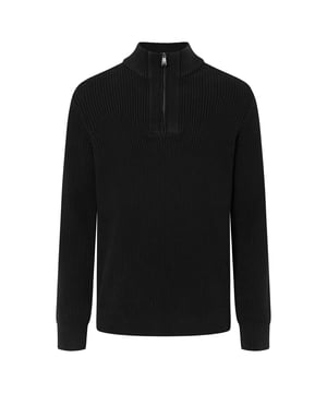 Bequemer JOOP! JEANS Herren Strickpullover "Henrio" mit Troyer Zip und Stehkragen. Angenehmes Tragegefühl dank hochwertiger Baumwolle.