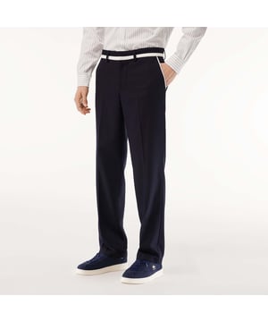 Mens Lacoste Polyviscose Badge Suit Pants Contrast detail at waist Straight  comfortable fit Concealed hook on fly Button inside waistband Embroidered Lacoste Paris and crocodile badge