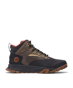 Mens Timberland Mt Lincoln Lace-Up Gore-Tex Hiking Boots in black.- Upper made with waterproof Premium Timberland® Leather and ReBOTL™ fabric.- Rustproof speed lace hardware with lace hooks at top.- Removable contoured sockliner.- GORE-TEX bootie construction.- Fully gusseted tongue.- Compression-moulded EVA midsole.- ReBOTL™ fabric lining containing 50% recycled PET plastic.- Rubber lug outsole.- Ref.: A61HV0151