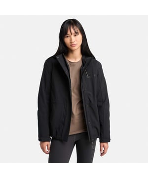 Womens Timberland Water Resistant 3 in 1 Jacket in black.- Adjustable hood.- Zipped pockets at chest and hip.- Internal zipped pocket.- Cuff adjuster.- Adjustable hem.- Tier 3 Waterproof Technology with Fully Sealed Seams.- Embroidered stacked logo.- Windproof.- Ref: A5ZQY0011