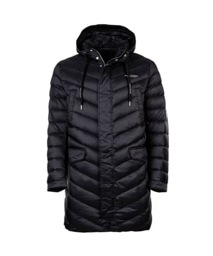 Eleganter Daunen-Mantel mit aufgedruckten Armani Exchange Logo. Gefütterte Outdoor-Jacke mit Stehkragen.
