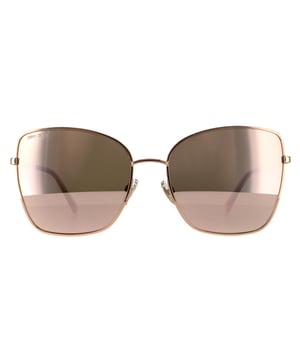 Jimmy Choo Square Womens Gold Copper Multilayer Gold  90041091 Jimmy Choo are a square style with a metal frame front and slim temples engraved with the Jimmy Choo logo..