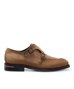 Mens BOSS Terry Monk Shoes in beige.- Leather and Suede upper.- Buckle closure.- Fully lined.- Leather sole.- Ref: 50499848268