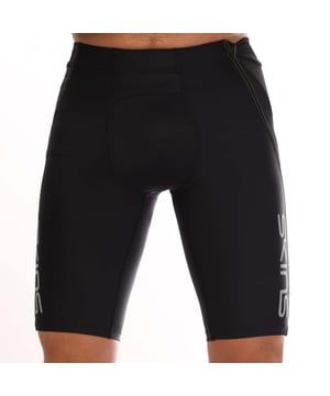 Mens Skins Series-3 Half Tights in black.- Fabrics offer maximum comfort  wicking and temperature regulation.- Targeted compression for reduced fatigue and increased performance.- Silver reflective logos.- 76% Nylon  24% Elastane.- Ref: ST00300859052