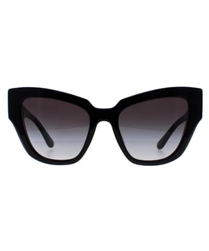Dolce & Gabbana Cat Eye Females Black Grey Gradient DG4404  Sunglasses are a stylish and fashionable accessory designed for Female who want to stand out from the crowd. These sunglasses from Dolce & Gabbana feature a bold and angular frame made of high-quality acetate, which gives them a modern and chic look. The sleek and streamlined design is accentuated by the iconic Dolce & Gabbana logo on the temples, which adds a luxurious and recognizable touch to the sunglasses.