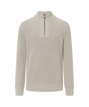 Bequemer JOOP! JEANS Herren Strickpullover "Henrio" mit Troyer Zip und Stehkragen. Angenehmes Tragegefühl dank hochwertiger Baumwolle.