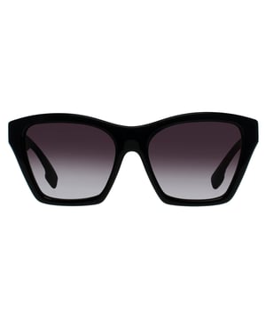 Gafas de sol negras Burberry, ancho de la lente = 54 mm, ancho del puente nasal = 17 mm, longitud del brazo = 140 mm, gafas de sol, estuche para gafas de sol, paño de limpieza e instrucciones de cuidado, todo incluido, 100 % de protección contra la luz solar UVA y UVB y cumplen con la norma británica EN 1836:2005, gafas de sol negras, 100 % plástico