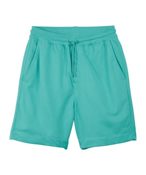 Mens Y-3 French Terry Shorts in acid mint. The Y-3 French Terry Shorts embody a minimalist interpretation of everyday comfort. Cut from a soft cotton blend  they drape a relaxed fit that stays low-key. A zip pocket inside the elastic waist keeps the silhouette clean  just like an embroidered buttonhole that hides the drawcord away.- Soft Y-3 shorts with a loose fit.- Loose fit.- Elasticated waist with drawcord.- Side pockets.- Zip pocket inside waist.- Y-3 logo.- 80% Cotton  20% Recycled polyester.  Machine washable.- Ref: IV5577