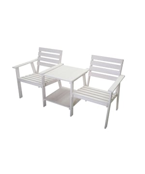 
Laat je tuin of balkon stralen met de tuinmeubels van SenS-Line. Het is weer tijd om massaal van de buitenlucht te genieten. En wat is nou een betere plek om dit te doen dan in je eigen tuin. Breng stijl en comfort naar je buitenruimte met onze onweerstaanbare collectie tuinmeubels. Of je nu kiest voor een gezellige loungeset, een picknicktafel voor kinderen of een elegant bistrosetje, wij hebben alles om van je tuin een plek te maken waar ontspanning en plezier hand in hand gaan.De Romeo Loveseater tuinbank van SenS-Line is perfect voor jullie samen! De bank heeft twee heerlijke zitplaatsen en een handige tafel in het midden, zodat je jouw drankje perfect binnen handbereik hebt! Tip: plaats er kussens in voor extra comfort.Romantische tuinbank van D 68 x B 170 x H 84 cmHeeft een moderne uitstraling door de strakke afwerkingGenoeg ruimte voor 2 personenPlaats er kussens in voor extra comfort!Heeft een prettige zitdiepte van 42 cm - Afmeting: 170x68x84 - Kleur: Wit - Materiaal: Hout