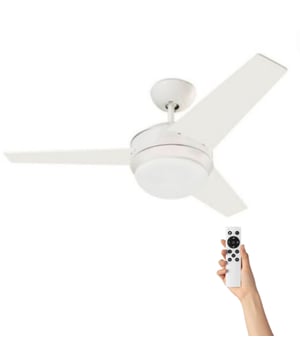 
Plafondventilator Arenda - Functioneel en Elegant Upgrade uw leefruimte met de Plafondventilator Arenda van LEDS-C4, een perfecte combinatie van functionaliteit en elegantie. De omkeerbare bladen met witte en grijze afwerking maken deze ventilator veelzijdig en geschikt voor elk interieur. Belangrijkste Kenmerken: Stijlvol Design: De Plafondventilator Arenda straalt een moderne en elegante uitstraling uit, dankzij de behuizing van staal en de lichte, robuuste constructie met houten bladen. Afstandsbediening: Bedien de ventilator eenvoudig met de handige afstandsbediening. Kies uit 3 verschillende snelheden om de luchtstroom aan te passen aan uw voorkeuren. Omkeerbare Bladen: De omkeerbare bladen met witte en grijze afwerking maken de Plafondventilator Arenda veelzijdig en geschikt voor verschillende interieurstijlen. Aanpasbare Snelheden: Kies uit 3 verschillende draaisnelheden (85rpm, 145rpm, 225rpm) om de luchtstroom te optimaliseren en het comfort in uw ruimte te verbeteren. Zomer/Winter Modus: De ventilator heeft 2 werkingsmodi, zomer en winter, met omkeerbare draairichting. In de zomer zorgt het voor verfrissing, terwijl het in de winter de warmte gelijkmatig verdeelt. Lampcompatibiliteit: Let op dat de Plafondventilator Arenda geen ingebouwde lampen bevat. Hij maakt gebruik van 2 E27-lampen die eenvoudig verkrijgbaar zijn. Afmetingen:Hoogte: 106.6 cm Breedte: 106.6 cm Lengte: 39.2 cm Bestel vandaag nog de Plafondventilator Arenda en transformeer uw leefruimte met een functionele en stijlvolle luchtstroom. Merk: Ventiluxe Materiaal: Hout Kleur: Wit Afmetingen: 101.6 EAN: 8720942998846