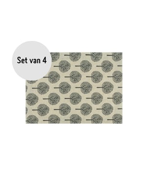 
Rustgevende placemats om je tafel mee aan te kleden Placemats zijn een goede manier om je tafel van wat extra sfeer te voorzien. Neem bijvoorbeeld deze placemats van Krumble. De katoenen placemats zijn uitgevoerd in het beige en hebben een antraciet boom patroon. Dit geeft de borden onderleggers een rustgevende en sfeervolle uitstraling. Bovendien beschermen de tafelaccessoires jouw eettafel tegen etensvlekken of kringen van glazen. De placemats worden geleverd in een set van 4 stuks.  Producteigenschappen Merk: Krumble Placemats Gemaakt van katoen Beige met antraciet patroon Met boom patroon Geleverd in set van 4 stuks Afmeting per placemat: 30 x 40 centimeter Gewicht: 50 gram per stuk  Goed te combineren met andere tafelaccessoires Deze katoenen placemats in het beige met antraciet patroon vormen een uitstekende basis voor een mooi gedekte tafel. De neutrale kleuren laten zich eenvoudig inpassen in diverse stijlen. Zo kun je de placemats combineren met de tafelaccessoires die jij mooi vindt. Kies je voor kleurrijke details of houd je het geheel juist rustig? Met deze placemats kan het allemaal.  Fijn materiaal voor op tafel Deze tafelbeschermers zijn gemaakt van katoen. Dat is een fijn materiaal voor placemats. Het heeft een zachte uitstraling en beschermt je tafel goed. Het neemt zelfs wat vocht, van bijvoorbeeld een glas water, op. Vervelende kringen zijn hierdoor verleden tijd. Is de placemat tijdens het eten vies geworden? Ook geen enkel probleem. Haal vlekken met een vochtige doek van de placemat af of gooi de placemat in de wasmachine. Zo eet je keer op keer met plezier van deze mooie borden onderleggers.Materiaal: KatoenKleur: BeigeAfmetingen: Hoogte: CM x breedte: 40CM x Lengte: 30CM