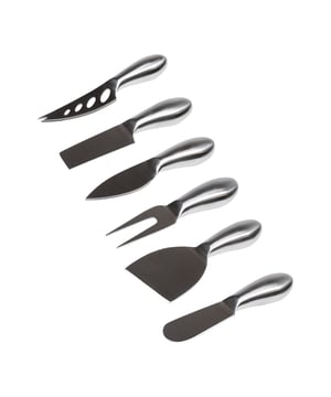 
Krumble Kaasmessen set van 6 De Krumble Kaasmessen set van 6 is een heerlijk gastronomisch geschenk. Deze prachtige set bestaat uit zes kaasmessen en is hierdoor uitstekend geschikt voor zachte kazen zoals Montrachet, een serveermes voor Gruyère en Gouda en een hakmes voor harde kazen zoals Parmigiano. Daarnaast zorgen de roestvrijstalen handgrepen voor veel grip tijdens het snijden van de kazen.  Belangrijkste kenmerken De kaasmesjes zijn ideaal om te borrelen  Set van 6 verschillende messen Materiaal: RVS  De kaasmesjes zijn ideaal om te borrelen Het traditionele en elegante ontwerp met licht gebogen handvat ligt comfortabel in de hand en is perfect in balans. Deze 6-delige kaasmessenset bevat een serveervork - voor het snijden van alle soorten kazen smeermes voor het verdelen van bijvoorbeeld roomkaas, een kaasmes voor het snijden van stevige kaas, een kaasbijl voor het snijden van harde kazen een gekarteld mes voor het snijden van zachte of harde kazen en een parmezaan mes voor het snijden van harde kazen.  Een uitgebalanceerd, comfortabel gewicht en een mooie, gladde satijnen afwerking Een uitgebalanceerd, comfortabel gewicht en een mooie, gladde satijnen afwerking maakt deze set een gewilde musthave voor in ieder interieur.    Materiaal: RVSKleur: ZilverAfmetingen: Hoogte: 3CM x breedte: 35CM x Lengte: 25CM