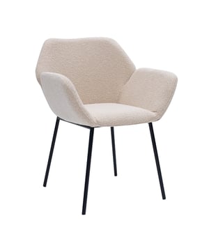 
Meet Fitz! Deze eetkamerstoel met uniek ontwerp heeft zijn comfort te danken aan de goed aansluitende rugleuning en comfortabele zitting met armleuningen. Merk: Kick Collection Kleur: Beige Hoogte: 81 cm Breedte: 61 cm Zithoogte: 47 cm Zitdiepte: 43 cm Hoogte armleuning: 65 cm Materiaal: Bouclé