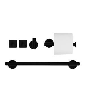 
Richt je badkamer in met een mooie accessoires set In de badkamer zijn bepaalde accessoires onmisbaar. Fijne handdoekhouders en een toiletrolhouder mogen bijvoorbeeld niet ontbreken. In deze QUVIO badkamer accessoires set vind je een aantal accessoires die jouw badkamer een upgrade geven. Er zitten een handdoekstang, een toiletrolhouder, een handdoekhaak en twee losse haakjes in deze set. Al deze accessoires zijn uitgevoerd in hetzelfde mat zwarte RVS. Zo creëer je een prachtig samenhangend geheel in jouw badkamer.  Specificaties Merk: QUVIO Badkamer accessoires set Gemaakt van zwart RVS Set bestaande uit handdoekhouder, toiletrolhouder, handdoekhaak en twee haakjes Inclusief schroeven voor bevestiging  Voor meer dan alleen de badkamer In deze uitgebreide badkamer accessoires set zitten meerdere soorten haakjes. Heb jij in jouw badkamer voldoende aan minder haakjes? Dan zijn de overige haken uitstekend op andere plekken in het huis te gebruiken. Hang ze bijvoorbeeld in de keuken voor een theedoek of op het toilet voor een handdoekje. Bovendien creëer je zo een samenhangend geheel door je gehele woning.  Afmetingen Afmeting handdoekhouder: 8,5 x 40 x 6 centimeter Afmeting toiletrolhouder: 8 x 17 x 8,5 centimeter Afmeting handdoekhaak: 7 x 5 x 7 centimeter Afmeting haakjes: 3 x 3 x 4,5 centimeter Materiaal: RVSKleur: ZwartAfmetingen: Hoogte: 5CM x breedte: 40CM x Lengte: 8.5CM