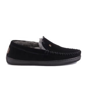 

     Artikel GRZ 4410-Grizzly in kleur 99-Black is een prachtige zwarte pantoffel met dichte hiel, voor heren, van het merk Warmbat. De zool is van rubber. De voering is bont. De voetwijdte is standaard.
    
    