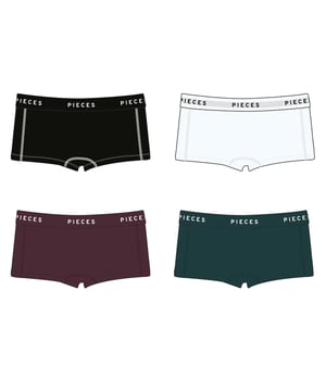 
PCLOGO LADY 4 PACK SOLID NOOS BC