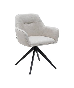 
Meet Arne! Draaistoel Arne is met zijn tijdloze ontwerp en doordachte details een toevoeging in elk interieur. De zitting van deze stoel is gestoffeerd in onze vertrouwde grove texture stof dat rust op een modern 360-graden draaibaar frame. Het frame heeft een automatische terugdraaifunctie waardoor de stoel altijd weer terug komt te staan in de originele stand. Merk: Kick Collection Kleur: Wit Hoogte: 81 cm Breedte: 59 cm Diepte: 60 cm Zithoogte: 46 cm Zitdiepte: 45 cm Hoogte armleuning: 63 cm Gewicht: 8,1 kg Materiaal: texture stof en metaal Kleur onderstel: Zwart