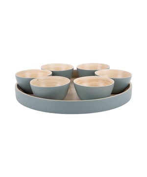 
Met de Puro snackset van Present Time geef je je huiskamer in een handomdraai een natuurlijke look. Superhandig om je borrelhapjes in te serveren. Het bamboe in combinatie met de zachte, aardse kleuren zorgen voor een extra stylish effect in je huiskamer. - Afmeting: 32x32x6 - Kleur: Groen - Materiaal: Bamboe
