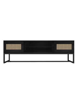 
Het TV-meubel Java brengt stijl en functionaliteit samen in één elegant ontwerp. De zwarte rattan afwerking geeft dit meubel een unieke, natuurlijke uitstraling die perfect aansluit bij zowel moderne als bohemien interieurs. Met een ruim tafelblad is er voldoende plek voor een televisie en decoratieve accessoires, terwijl de praktische opbergruimte achter de deurtjes en in de lades zorgt voor een opgeruimde look. Gebruik het voor het netjes opbergen van afstandsbedieningen, kabels of media-apparatuur. Dankzij de solide constructie en duurzame materialen is Java niet alleen een esthetische, maar ook een duurzame keuze.