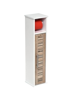 
Ben je op zoek naar een nieuwe toiletrolhouder met reserverol houder, en wil je niet een standaard set? Kijk dan zeker goed naar deze standaard waarbij de toiletrolhouder en reserverol gecombineerd zijn. De reserverollen zijn netjes weggewerkt in het kastje. Maar je kunt er natuurlijk ook je toiletborstel in doen. Moderne kleurstelling maar toch ook orientaals door mdf materiaal, waardoor hij niet al te opvallend is, maar wel apart. Praktisch, want hiermee kunt u reserve-toiletrollen bij de hand houden en op een ordelijke manier en een toiletrolhouder hebben zonder deze te hoeven boren.Geschikt voor 5 reserve toiletrollen en 1 rol voor direct gebruik.  Kenmerken:Totaal hoogte:  75 cmAfmeting voetplaat: 18x18 cmMateriaal: MDFGeschikt voor 5 reserverollen en 1 rol in gebruik snelle zelfmontage (inclusief instructie) - Afmeting: - Kleur: Bruin - Materiaal: MDF