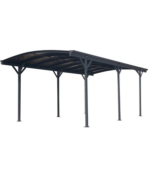 
Praktische, stabiele en mooie rondboogcarport. De carport bestaat uit dubbelwandige panelen van 6 mm en een gepoedercoat aluminium frame in antraciet (RAL 7016). Het dak van dubbelwandige platen is bestand tegen sneeuwbelastingen tot 100 kg/ m², is UV-bestendig en zorgt voor een hoge mate van bescherming tegen lichtinval. Uw voertuig is beschermd tegen weersinvloeden zoals regen en sneeuw. Het regenwater wordt optimaal afgevoerd via de meegeleverde regengoot. De carport is flexibel inzetbaar en tevens te gebruiken als paviljoen. Om een ​​eenvoudige montage te garanderen, zijn er 2 personen nodig. Er wordt een schroevenset voor bevestiging aan de vloer meegeleverd. Onderhouds- en corrosievrij - nooit meer schilderen, geen roest, geen verwering! Merk: Westmann Gewicht: 94,0 Kleur: Antraciet Extra kleur:  RAL 7016 - Afmeting: - Kleur: Antraciet - Materiaal: Aluminium