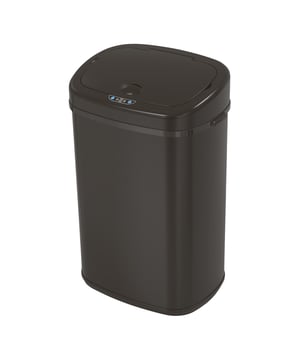 
4cookz® rechthoekige zwarte sensor prullenbak met een inhoud van 58 liter. Carbon staal prullenbak met een zwarte coating, de deksel is van kunststof. Ben je op zoek naar een mooie en doordachte afvalemmer voor een betaalbare prijs? Dan zit je goed met deze afvalemmer van 4cookz®. Deze stalen afvalemmer met sensor waardoor hij open en dicht gaat zonder dat je hem hoeft aan te raken.De inhoud is 58 liter en de bak is voorzien van een ring om de zak in op te hangen. De sensor zorgt ervoor dat je de vuilnisbak niet hoeft aan te raken. Zodra je binnen een range van 20cm boven de prullenbak beweegt gaat hij vanzelf open. Na 5 seconden gaat hij vanzelf weer dicht, dus je hoeft je vingers er niet aan vies te maken. Hij werkt op 4 D-LR20 batterijen (niet inclusief). Maar je kunt natuurlijk ook op een knopje drukken om hem open en dicht te doen.let op: De prullenbak is voorzien van een beschermfolie als hij wordt geleverd. Deze moet u dus eraf halen als hij geleverd wordt. EigenschappenPrullenbak met sensorAfmetingen: 40,5x29,5x68cmTotaal capaciteit: 58 literAutomatische opening en sluiten door sensorSoft close dekselKleur: zwartGewicht netto 4,7 kgWerkt op 4 staaf batterijen D-LR20 (niet inbegrepen)LED display in de deksel met aftelling van de sluitingstijdMet binnenring om de zak verborgen op te hangen onder de rand van de dekselOnderhoudDe containers zijn makkelijk uit te nemen en te legen. De afvalemmers van hebben een anti-vinger afdruk coating waardoor je niet snel vette vingers ziet. De afvalbak is makkelijk te reinigen met warm water en schoonmaakmiddel.4cookz® - plezier aan koken4cookz® staat voor alles voor de kok: Of het nou gaat om een oventhermometer, of Kamado BBQ accessoires, plezier aan koken krijg je met goede spullen.  Als je gewoon functioneel moet koken voor het gezin, houdt van uitgebreid koken als hobbykok of als je professioneel als kok bezig bent, 4cookz® heeft een breed scala aan mooie kook tools. 4cookz® is onderdeel van 4Goodz, een Nederlandse importeur van diverse productgroepen waaronder kook spullen. Het staat voor kwaliteit, trends en innoverende producten en technieken en constante vernieuwing. - Afmeting: - Kleur: Zwart - Materiaal: Kunststof