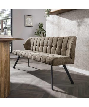 
Deze eigentijdse eetkamerbank is uitgevoerd in bouclé. Bouclé is een stof die bekend staat om zijn karakteristieke textuur en luxe uitstraling. De bank beschikt over een hele comfortabele zitting. Deze bank geeft aan ieder huis een chique en trendy look. De bank is uitgevoerd in verschillende kleuren en stoffen.Over het merkWij zijn continu bezig met het samenstellen van stoere collecties die naast functioneel ook nog is heel trendy zijn. Veel van ons assortiment is zo ontworpen dat het leuk bij elkaar staat in elke kamer, daarom raden wij zeker aan om even een kijkje te nemen in ons assortiment voor leuke matchende items! - Afmeting: 59x180x84 - Kleur: Taupe - Materiaal: Boucle