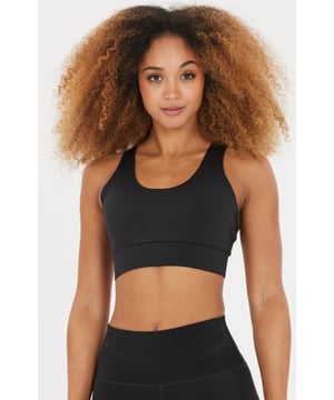 
Athlecia Training Sport bh van het materiaal en in de kleur 999 Black/black/white.