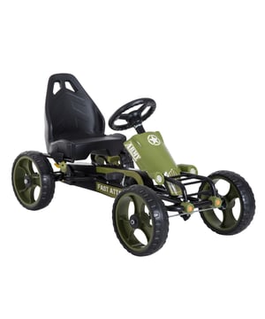 
De Homcom Skelter met handrem is een spannende en robuuste trapauto die perfect is voor avontuurlijke kinderen vanaf 3 jaar. Deze trapauto, uitgevoerd in een levendige groene kleur, biedt een uitstekende manier voor kinderen om energie kwijt te raken terwijl ze hun motorische vaardigheden verbeteren. De skelter is uitgerust met stevige kunststof wielen die geschikt zijn voor verschillende soorten terrein, waardoor hij ideaal is voor gebruik op zowel verharde als onverharde ondergronden. De handrem zorgt voor extra controle en veiligheid, waardoor kinderen gemakkelijk snelheid kunnen minderen wanneer dat nodig is. De ergonomisch ontworpen zitting biedt comfort en is geschikt voor lange uren van speelplezier. Het frame van de skelter is vervaardigd uit hoogwaardig staal, wat het voertuig zowel sterk als duurzaam maakt. Dankzij het stevige frame kunnen kinderen zorgeloos spelen, terwijl ouders gemoedsrust hebben over de veiligheid van hun kind. Het lichte ontwerp van de skelter maakt het ook mogelijk om de auto eenvoudig te verplaatsen of op te bergen wanneer deze niet wordt gebruikt. Of ze nu rondrijden in de achtertuin, het park of op de oprit, met de Homcom Skelter kunnen kinderen plezier hebben terwijl ze hun lichaamscoördinatie en uithoudingsvermogen ontwikkelen. Voel de wind terwijl je de pedalen indrukt en geniet van eindeloze avonturen met vrienden en familie in deze betrouwbare en veilige trapauto.Voordelen:Verbetert motorische vaardighedenHandrem voor veilige stopsStevige kunststof wielenErgonomische zitting voor comfortDuurzaam stalen frameBevordert actieve buitenactiviteiten  Materiaal: metaal, kunststof Kleur: Groen Totale afmetingen: L105 x B54 x H61cm Zitafmetingen: L35 x B30,5 x H40cm Zithoogte: 27cm Max. draagvermogen: 35kgskelter kinderen, trapauto groen, kinder trapvoertuig, trapauto handrem, speelvoertuig 3 jaar - Afmeting: - Kleur: Groen - Materiaal: Staal
