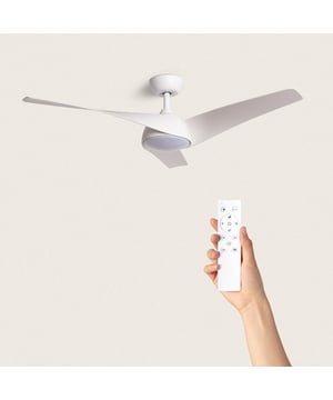 
Stille Plafondventilator Norrvik 132cm – Energiezuinig & Fluisterstil De Stille Plafondventilator Norrvik 132cm met 38W motor is de perfecte combinatie van design, functionaliteit en efficiëntie. Met zijn stille werking en optionele LED-verlichting biedt deze ventilator een comfortabele en stijlvolle oplossing voor elk interieur. Lichtoptie: Deze ventilator wordt geleverd met LED-verlichting. Wil je een variant zonder lamp? Bekijk de ventilatoren zonder lamp.  Waarom kiezen voor de Norrvik plafondventilator?  Extreem stille DC-motor – Ideaal voor slaapkamers en kantoren.  Energiezuinig – Tot 70% lager stroomverbruik dan AC-motoren.  6 snelheden – Van zachte bries tot krachtige luchtstroom.  Omkeerbare functie (Zomer/Winter) – Houdt je koel in de zomer en bespaart energie in de winter.  Stijlvol & veelzijdig – Beschikbaar in verschillende kleuren en formaten.  Technische Specificaties Diameter: 132 cm Maximale afstand tot plafond: 48 cm Aantal snelheden: 6 Geluidsniveau: Slechts 20 dB op laagste stand Geschikt voor ruimtes: Slaapkamer, Woonkamer, Kantoor, Zolder, gang Verlichting: LED CCT-verlichting (Warm, Neutraal, Koud licht) Energieklasse: AA Voeding: Netstroom (230V) Bediening: Afstandsbediening & wandschakelaar & via de telefoon  Eenvoudige bediening met afstandsbediening De Norrvik plafondventilator wordt geleverd met een gebruiksvriendelijke afstandsbediening, waarmee je moeiteloos de volgende functies bedient: Aan/uit ️ Instellen van kleurtemperatuur (Warm-Neutraal-Koud) Dimfunctie  6 snelheden ⏳ Timer (1/2/4 uur) Zomer-/winterfunctie (Air Dual Technologie)  Zomer- & Winterfunctie – Energie besparen door slimme luchtcirculatie Dankzij de Air Dual-technologie is deze ventilator perfect voor alle seizoenen: ️ Zomerstand: Koele luchtcirculatie voor een aangenaam binnenklimaat. ️ Winterstand: Verplaatst warme lucht naar beneden en optimaliseert de verwarming.  Wat zit er in de doos?  1x Plafondventilator Norrvik132cm  1x Afstandsbediening (batterijen inbegrepen)  1x Montagekit + handleiding + LED Module  Veelgestelde vragen → Hoe stil is deze ventilator in decibel (dB)? Onze ventilatoren hebben een DC-motor, waardoor ze tot 50% stiller zijn dan AC-motoren. Het geluidsniveau ligt rond de 24 dB op de laagste stand, wat dus betekent dat dit ultra silent is. → Kan ik deze ventilator bedienen met een wandschakelaar? Ja, de modellen ondersteunen bediening via een wandschakelaar of dimmer. → Hoe installeer ik deze plafondventilator? De ventilator wordt geleverd met een uitgebreide handleiding en montagekit. In het kort: Bevestig de montagebeugel aan het plafond. Sluit de bedrading aan volgens de handleiding. Monteer de ventilator en bladen. Test de afstandsbediening en verlichting. Voor veilige installatie raden we aan een erkende elektricien in te schakelen. → Wat is het stroomverbruik van deze ventilator? Deze ventilator heeft een laag energieverbruik dankzij de DC-motor:  Stand 1: 5W  Stand 3: 15W  Stand 6 (max.): 38W → Hoe kan ik de afstandsbediening synchroniseren? Om de afstandsbediening te koppelen: Sluit de ventilator aan op het lichtnet. Houd de AAN/UIT-knop 8 seconden ingedrukt. De ventilator zal kort knipperen om de synchronisatie te bevestigen. → Wat is de garantie op deze plafondventilator? Onze plafondventilatoren worden geleverd met 5 jaar garantie, zodat je zorgeloos kunt genieten van een optimale luchtcirculatie.  Bestel nu en geniet van een comfortabel binnenklimaat! De Stille Plafondventilator Norrvik is dé perfecte keuze voor een energiezuinige en stijlvolle luchtcirculatie. Voeg toe aan je winkelwagen en ervaar het zelf! Merk: Cool Breeze Materiaal: Kunststof Kleur: Wit