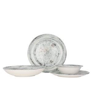
Geïnspireerd door oesters, de verborgen schatten van de zee, biedt Odette Collection chef-koks een metgezel die perfect past bij elke stap van het smaakavontuur dat ze creëren door verrassende smaken en aroma's in hun menu's te verbergen.Deze set bevat:- 6 dessert borden 23 cm- 6 diner borden 27 cm- 6 diepborden 25 cm (1300cc)- 6 kommetjes 16 cm (400cc)Specificaties:- Magnetron en oven veilig: dankzij onze duurzame grondstoffen en uitgebreide R&D-inspanningen; kunnen onze producten veilig worden gebruikt in de magnetron en oven, zelfs voor de hoge temperatuurvereisten van restaurants.- Vaatwasserbestendig: de horeca vraagt ​​om snelle service-to-cleaning cycli. Ons hoogbestendige beglazingsproces beschermt alle Bonna-producten in een zeer corrosieve industriële vaatwasseromgeving om te voldoen aan de snelle cyclusbehoeften.- Thermische schokbestendig: onze producten zijn duurzaam tegen plotselinge temperatuurschommelingen en onder extreme temperatuuromstandigheden in de keuken met een hard glazuuroppervlak en hoogwaardige grondstoffen.- Glazuurschade resistent: Krassen zijn een veelvoorkomend probleem in de food- en cateringsector. Dankzij onze uitgebreide R&D-inspanningen; biedt onze ultramoderne beglazingstechniek een hoge krasbestendigheid in al onze producten.- Edge Chip Garantie: Het gehele Bonna-productassortiment geïdentificeerd met de "b" daagt de strengste normen uit en kan jarenlang worden gebruikt door te voldoen aan de eisen van de Horeca-industrie.Materiaal: PorseleinKleur: Multicolour