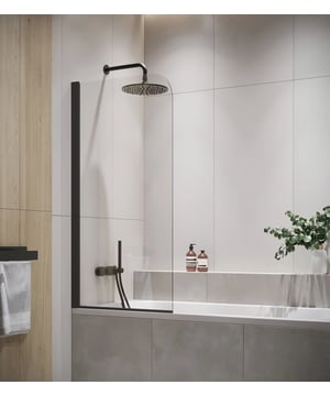 
Badwand Torino zwart is een draaibaar badscherm vervaardigd uit veiligheidsglas. De wand wordt geleverd met profielen en strips. De badwand is gemakkelijk te installeren en al het benodigde montagemateriaal hiervoor is inbegrepen.De wand kan direct op de badrand geplaatst worden. Vanwege het draaibare profiel wat tegen de muur geplaatst wordt, kan de volledige wand worden weggedraaid.Afmeting: 70 x 140 cmBadwand Torino is behandeld met nano coating, wat ervoor zorgt dat kalk en zeepresten zich minder makkelijk hechten aan het glas. De wand wordt bevestigd in een mat zwart profiel welke tegen de muur moet worden bevestigd. Onder de wand wordt een rubberen strip geplaatst om het geheel waterdicht te maken. Het plaatsen van de wand in spiegelbeeld is ook mogelijk.Kenmerken- Badwand inclusief profielen en strips- Gemakkelijk te monteren op iedere badrand- Inclusief draaibaar muurprofiel- Merk: Badplaats Kleur: Zwart profiel, Transparant glas
