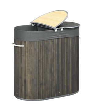 
Deze wasmand is gemaakt van echt bamboe. Ideale wasmand die netjes staat in uw slaapkamer, wasruimte of badkamer. Het voordeel van dit model is dat het een extra grote wasmand is met 2 vakken. In het totaal kun je er 100 liter was in doen!Hij is opvouwbaar en eenvoudig op te zetten, maar ook weg te bergen als je hem even niet meer nodig hebt. De metalen ring in de bovenrand zorgt voor stabiliteit en de deksel zorgt ervoor dat het er netjes uit ziet. Met uitneembare en wasbare waszak en een deksel die ervoor zorgt dat onfrisse was-geurtjes verborgen blijven. Voorzien van lip aan de deksel om de wasmand te openen. Bamboe is een snel groeiende hout soort die zich eenvoudig laat verwerken. Kenmerken:Bamboe wasmand met binnenzakMet deksel2 vakkenInhoud: 100 literOpvouwbaar voor eenvoudige opbergingLosse uitneembare en wasbare waszak Voorzien van lip aan de deksel om de wasmand te openenTotale afmetingen: 62,5L x 37B x 60,5H cmAfmeting van elk deksel: 37B x 26D cm - Afmeting: - Kleur: Bruin - Materiaal: Bamboe