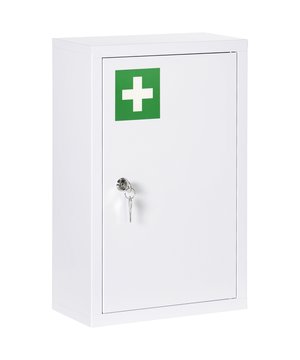 
Berg uw kleine thuisapotheek met een gevoel van veiligheid op in dit praktische medicijnkastje. Het is gemaakt van hoogwaardig roestvrij staal en is daardoor roestbestendig en duurzaam. De deur van gesatineerd glas is afsluitbaar en voorzien van een drukknop systeem. Zo kan de deur eenvoudig met één hand worden geopend. Belangrijke puntenDe behuizing van het medicijnkastje is gemaakt van roestvrij staal. Perfect voor installatie in de badkamer thuis.Gesatineerd glas: De deur is ondoorzichtig en gemarkeerd met een duidelijk herkenbaar EHBO-kruis.Comfortabele toegang: dankzij de automatische tip-on kan de glazen deur voorzichtig worden geopend en gesloten.(Kind)veilig: de deur van de apothekerskast is afsluitbaar. Zo beschermt u geneesmiddelen en medicijnen tegen ongeoorloofde toegang.Totale afmetingen: 14x30x46h cmKleur: wit15 kg draagvermogen - Afmeting: - Kleur: Wit - Materiaal: RVS