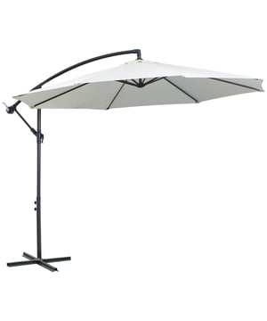 
Upgrade uw buitenruimte met de Outsunny zweefparasol. Deze veelzijdige parasol biedt niet alleen bescherming tegen de zon maar voegt ook stijl en comfort toe aan uw tuin, terras of balkon. Met zijn grote doorsnede biedt de parasol voldoende schaduw, waardoor het de perfecte keuze is voor zomerse dagen. Dankzij de soepel werkende zwengel is het opzetten en afbreken van deze terrasparasol een eenvoudige taak die in enkele seconden kan worden voltooid. Het robuuste stalen frame garandeert stabiliteit, terwijl de hoogwaardige polyester stof zorgt voor een optimale blokkeerdekking tegen de zon's UV-stralen. Bovendien is de parasol stof- en waterbestendig, waardoor hij zelfs na regenbuien eenvoudig schoon te houden is.De parasol zelfstandig verplaatsen is eenvoudig dankzij het lichte gewicht en de praktische draaghendel aan de basis. De neutral kleurstellingen passen bij bijna elke buitenesthetiek en kunnen als aanvulling dienen op diverse tuinmeubels. Het elegante design en de praktische functies maken deze parasol een must-have toevoeging aan uw buiteninrichting. Beleef heerlijke schaduwrijke middagen of bescherm uzelf tijdens zonnige uren tijdens het lezen van uw favoriete boek of genieten van etentjes in de buitenlucht.Voordelen:Groot oppervlak voor maximale schaduwWaterbestendige stof voor gemakkelijke reinigingFlexibele plaatsing dankzij vrijstaande basisDraagt bij aan esthetische buiteninrichtingOnderhoudsarm door duurzame materialenEenvoudig te bedienen zwengelmechanismeWindvanger om windvlagen op te vangenTechnische specificaties:Materiaal: Staal, PolyesterKleur: CrèmeAfmetingen: Ø3 x 2,5H mAfmetingen van de voet: 100L x 10B cmPijpdiameter: 48 mm8 baleinenDraaizwengel[zwenkparasol|terrasschaduw|UV-bescherming|buitenparasol|weerbestendig] - Afmeting: 300 - Kleur: Crème - Materiaal: Staal