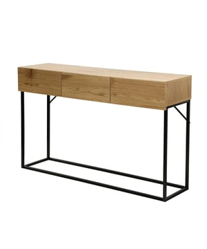 
De consoletafel zal prachtig staan in uw woonkamer of in uw eetkamer. Dankzij de tijdloze industriële stijl en het moderne design past de console in elk universum en in elke kamer van het huis! Dit meubel is gemaakt van resistente houten panelen bedekt met een imitatie eiken afwerking, de structuur is gemaakt van mat zwart staal. De structuur is gemaakt van zwart mat staal, dus hij zal lang meegaan! De console heeft een grote lade om uw spullen of decoraties op te zetten, het heeft ook 3 lades, praktisch om bijvoorbeeld uw sleutels en brieven in op te bergen! De laden van de console hebben geïntegreerde handgrepen om deze vlotte en moderne look te behouden! Dit meubel komt bij u thuis in kitvorm met instructies en alle nodige schroeven en bouten, u hebt maar weinig tijd nodig om het op te zetten! Kenmerken van de Console: Materialen: Resistente spaanplaat / Matzwarte stalen structuur. Afmetingen: B 120 x D 29,5 x H 73 cm Hoogte van de vloer tot de laden: 56 cm . Gewicht : 17.2 Kg Merk: CaliCosy Kleur: Wooden Effect
