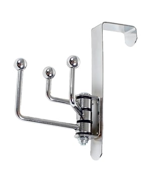 
Deze draaibare metalen kapstokhaak is zeer eenvoudig te installeren boven een deur en wordt bevestigd zonder spijkers of schroeven. - 3 draaibare haken voor jassen, tassen en accessoires - ze draaien onafhankelijk van elkaar voor gemakkelijke toegang tot hangende items - haaklengten: 3, 5 en 7 cm - voor deuren tot 4 cm breed - chroom lookMet Deze metalen deurhaak, geen jassen meer die rondslingeren op uw keukenstoelen. Materiaal: Metaal Afmetingen: 13,5 x 2,2 x 14 cm Merk: CaliCosy Kleur: Silver