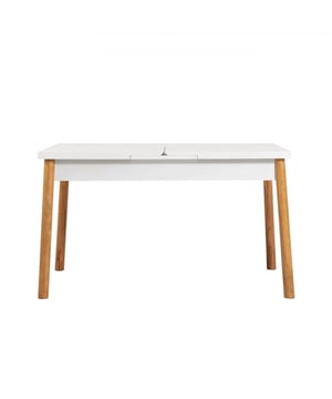 
Productkenmerken: Elegant en veelzijdig ontwerp.De combinatie van Atlantisch grenen en wit geeft een moderne uitstraling aan uw interieur.Dankzij de uitschuifbare functie past deze eettafel zich eenvoudig aan uw behoeften aan.De tafel kan eenvoudig worden verlengd van 120 cm tot 153 cm.Gemaakt van 100% melamine gecoate spaanplaat.Dit materiaal garandeert een lange levensduur en is bestand tegen krassen, vlekken en dagelijkse slijtage.Productafmetingen: Tafel: Lengte 120 cm x Hoogte 75 cm x Diepte 75 cm.Uitgeschoven tafel: Lengte 153 cm x Hoogte 75 cm x Diepte 75 cm.Nettogewicht: 26,125 kg.Pakketafmetingen: Pakket nr. 1: Lengte 123 cm x Diepte 72 cm x Hoogte 29 cm - Bruttogewicht: 23 kg.Pakket nr. 2: Lengte 75 cm x Diepte 12 cm x Hoogte 12 cm - Bruttogewicht: 4,5 kg.Totaal bruttogewicht: 27,5 kg. Merk: CaliCosy Kleur: White