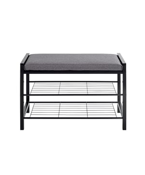 
Productkenmerken: Schoenenbank.Zwarte stalen buis en 2 planken voor ongeveer 6 paar schoenen. Zitting van 100% met schuim gevulde PET (4,5 cm dik - dichtheid 14 kg/m3). Zithoogte: 47 cm. Maximale draaglast: 90 kg. Zelf te monteren. Productafmetingen: Lengte 75 cm x breedte 32 cm x hoogte 50 cm - Nettogewicht: 5,4 kg.  Verpakkingsafmetingen: Pakket nr.1: Lengte 54 cm x breedte 74 cm x hoogte 11 cm - Bruto gewicht: 6 kg.  Merk: CaliCosy Kleur: Grey