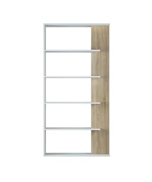 
Ontdek onze bibliotheek van L90cm x H180cm, ideaal om een scheiding te creëren tussen twee verschillende ruimtes. Of het nu tussen je woonkamer en eetkamer is of in een slaapkamer om het slaapgedeelte te isoleren van het speelgedeelte, deze bibliotheek is ook een decoratief element dat het verschil zal maken in je kamer. Met zijn keuze aan materialen en originele vormen heeft dit meubel 5 planken die plaats bieden aan je boeken en decoratieve voorwerpen.Productkenmerken:5 planken.Bevestigingsmateriaal en schroeven inbegrepen.Samenstelling van het product:Melamine spaanplaten en metaal.Afmetingen van het pakket:Hoogte 188,5 cm x Lengte 28,5 cm x Diepte 9,6 cm - Bruto gewicht 24,8 kg.Afmetingen van het product:Hoogte 180 cm x Lengte 90 cm x Diepte 25 cm - Netto gewicht: 24,3 kg. Merk: CaliCosy Kleur: White