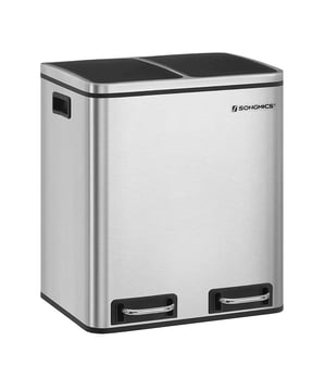 
Productkenmerken: Stalen afvalbak met 2 verwijderbare kunststofbakken van 15L. Binnenhandvatten voor gemakkelijke reiniging. Voor in de keuken. Zachte sluiting. Zilver en zwart. Afmetingen binnenemmer: 18,4 x 26,3 x 40 cm (l x b x h). Afmetingen pedaal: 11,5 x 4 cm (l x b). Productafmetingen: Breedte 36 cm x Lengte 41 cm x Hoogte 47 cm - Nettogewicht: 7,33 kg. Verpakkingsafmetingen: Breedte 41,5 cm x Hoogte 47 cm x Diepte 53 cm - Brutogewicht: 7,33 kg. Merk: CaliCosy Kleur: Silver