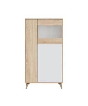 
Multifunctioneel meubel bij uitstek, onze vitrinekast met 3 deuren en planken past perfect in je woon- of eetkamer om handige opbergruimtes te bieden voor het organiseren van je servies, objecten, papieren, aperitief flessen, enz.Productkenmerken:Meubel wordt als bouwpakket geleverd. Zelf te monteren.Materiaal van de structuur: Melamine spaanplaten, PVC, MDF.Ondersteund gewicht: De kast: max. 40 kg, de plank: max. 3 kg.Hoogte van de poten: 12 cm.Afwerking: Eiken.Samenstelling van het product:Melamine spaanplaten, PVC, MDF.Afmetingen van het product:Breedte 33 cm x Lengte 77 cm x Hoogte 142 cm - Nettogewicht 36,6 kg.Afmetingen van het pakket:Breedte 137 cm x Hoogte 54,5 cm x Diepte 12 cm - Brutogewicht 37,35 kg. Merk: CaliCosy Kleur: White