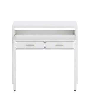 
Je hebt beperkte ruimte en wilt toch je woning inrichten? Onze Uitschuifbare bureauconsole met 2 laden van 100 cm is iets voor jou!Speciaal ontworpen voor kleine ruimtes, is dit artikel ideaal voor studenten, omdat het hen in staat stelt studie en decoratie te combineren.Het uitschuifbare gedeelte stelt je in staat om een bureau te openen met 2 laden voor je kleine spullen. Ook kan het bureau eenvoudig worden ingeklapt en omgevormd tot een halconsole.Product samenstelling:Gemaakt van spaanplaat met melamine afwerking en metaal.Hoofdmateriaal: hout.Productkenmerken:Het bureau wordt als bouwpakket geleverd en is eenvoudig te monteren.Afmetingen van het product:Hoogte 88 cm x Lengte 99 cm x Diepte 36 cm.Nettogewicht: 31,52 kg.Afmetingen van de verpakking:Pakket nr. 1: 113,5 x 46 x 13 cm - Brutogewicht: 32,16 kg. Merk: CaliCosy Kleur: White