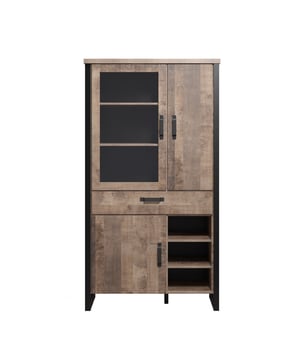 
Productkenmerken: Grote vitrinekast met 3 deuren, 3 open vakken, 1 lade, waarvan één deur met gehard glas, binnenin 5 planken. Gemaakt van spaanplaat en melamine MDF in tabakseik en matzwart. Bovenblad van 38 mm dik. Laden gemonteerd op metalen kogellagergeleiders met volledige uittrekfunctie. Geleverd als bouwpakket, zonder decoratie en zonder verlichting. Productafmetingen: Lengte 106 cm x Hoogte 195 cm x Diepte 45 cm - Nettogewicht: 90,63 kg. Pakketafmetingen: Pakket nr. 1: Lengte 205 cm x Hoogte 49,5 cm x Diepte 9 cm - Brutogewicht: 36,5 kg. Pakket nr. 2: Lengte 113 cm x Hoogte 49 cm x Diepte 14,5 cm - Brutogewicht: 32,6 kg. Pakket nr. 3: Lengte 121,5 cm x Hoogte 65,5 cm x Diepte 11,5 cm - Brutogewicht: 30 kg.Totaal brutogewicht: 99,1 kg.  Merk: CaliCosy Kleur: Wooden Effect