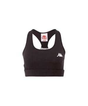 
77% Polyester, 23% Elastaan. Ontwerp: Logo, eenvoudig. Elastische bandjes, zijpanelen van gaas. Rugstijl: Racerback. XS: 34 in.