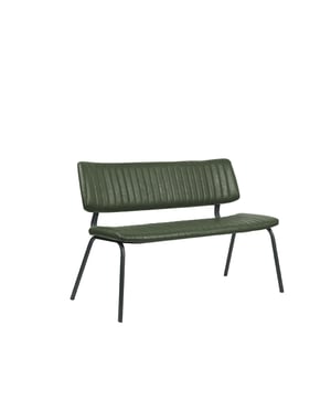 
Eetkamerbank Gusto van LABEL51 is een stijlvolle en moderne toevoeging aan elke eetruimte. Met zijn strak design en Hunter Kunstlederen stoffering straalt deze eetkamerbank een tijdloze elegantie uit. Het verticale stiksel en het minimalistische frame van zwart metaal geven de bank een eigentijdse en luxe uitstraling. Dankzij het comfortabele zitvlak en de rugleuning biedt de bank een prettige zitervaring, perfect voor lange, gezellige diners. - Afmeting: 63x120x81 - Kleur: Groen - Materiaal: Kunstleer