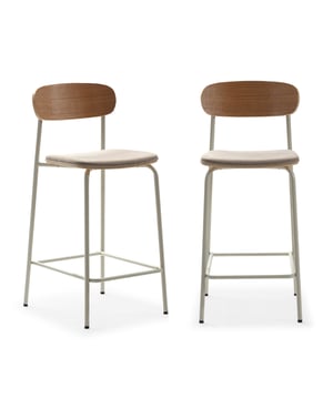 
Productkenmerken: Set van 2 stoelen.Zitvlak: Stof.Rugleuning: Hout.Onderstel van gelakt metaal.Bekleding: 30% polyester en 4% nylon.Zittingdichtheid: 38 kg schuim.Productafmetingen: Lengte 42 cm x Breedte 48 cm x Hoogte 66/94,5 cm - Nettogewicht: 6,5 kg. Totaal nettogewicht: 13 kg.Pakketafmetingen: Pakket nr.1: Lengte 91 cm x Diepte 67 cm x Hoogte 14 cm - Bruto gewicht: 15,4 kg. Merk: CaliCosy Kleur: White