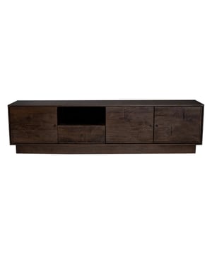 
Meet Arvid! Tv-dressoir Arvid is een unieke, moderne kast gemaakt van duurzaam mangohout in een warmbruine kleur. De kast is strak afgewerkt en staat stabiel op de grond. De vormgeving en unieke vormen op de kastdeuren maken Arvid een echte blikvanger. Merk: Kick Collection Kleur: Bruin Hoogte: 50 cm Breedte: 190 cm Diepte: 40 cm Gewicht: 50 kg Materiaal: mango hout
