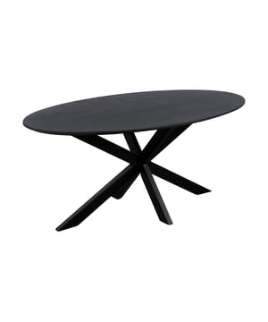 
Gezellig samen eten aan de QUVIO eettafel zwart met kruispoot De eettafel is een moderne ovale eettafel die perfect past in eigentijdse interieurs. Deze eettafel ovaal is gemaakt van FSC®-gecertificeerd mangohout en heeft een elegante zwarte afwerking. Dankzij de stevige stalen kruispoot biedt de zwarte eettafel niet alleen een stijlvolle uitstraling maar ook maximale stabiliteit. Met afmetingen van 160x90 cm is deze houten eettafel ideaal voor gezellige diners en brengt hij warmte en sfeer in iedere eetruimte.  Specificaties: Merk: QUVIO Product: Eettafel Model: Sofia Material: FSC®-gecertificeerd mangohout en metaal Kleur: Zwart Vorm tafelblad: Ovaal Rand: Aflopende Swiss edge tafelrand Soort poot: Kruispoot Afmeting: 160x90x76 cm Gewicht: 55 kg  Ontwerp en stijl De ovale eettafel 160x90 van QUVIO is ontworpen voor liefhebbers van stijlvol en functioneel design. Het mangohout in combinatie met de robuuste stalen kruispoot creëert een eigentijdse look die past bij een breed scala aan interieurstijlen, van modern tot industrieel. Deze eettafel zwart zorgt voor een trendy toevoeging aan je eetkamer, terwijl de ovale vorm voor een zachte en uitnodigende uitstraling zorgt.  Functie en gebruik Deze mangohout eettafel is perfect voor dagelijks gebruik, met een royale afmeting van 160x90 cm die plaats biedt aan zes personen. De duurzame constructie van mangohout en het stabiele metalen onderstel maken deze tafel bestand tegen intensief gebruik, waardoor hij ideaal is voor zowel intieme diners als grotere bijeenkomsten.  Kleur en afmetingen Met zijn stijlvolle zwarte afwerking geeft deze eettafel zwart elke ruimte een modern tintje. De ovale eettafel 160x90 is groot genoeg voor comfortabele maaltijden zonder al te veel ruimte in te nemen, waardoor hij zowel in kleinere als ruimere eetkamers goed tot zijn recht komt.  Extra informaties: Dit product is gemaakt van duurzaam geproduceerd, FSC®-gecertificeerd hout. Omdat het om natuurlijke materialen gaat, kan het product afwijken van de afbeelding. Elk stuk is uniek! Materiaal: Mango houtKleur: ZwartAfmetingen: Hoogte: 76CM x breedte: 90CM x Lengte: 160CM